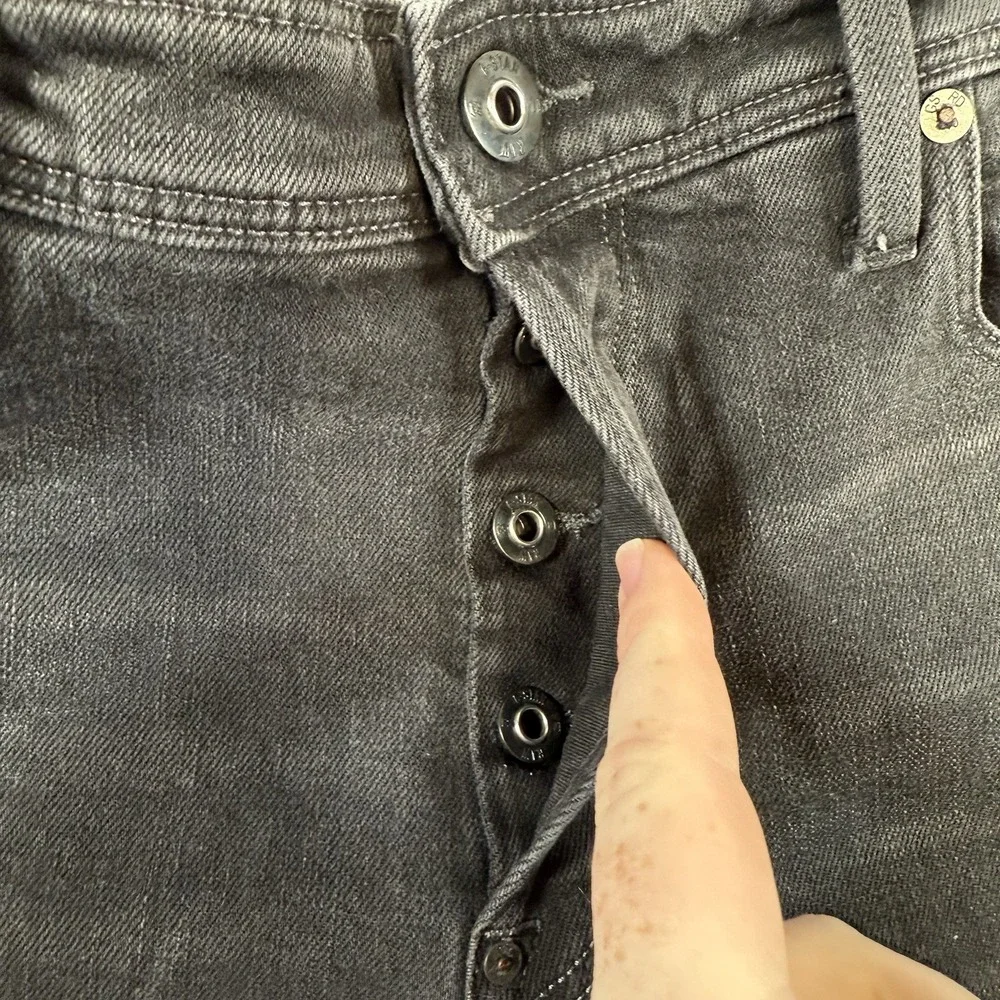 G Star Raw Jeans Mens 36x34 Black Kilcot‎ Straight Tapered Stretch Button Fly
